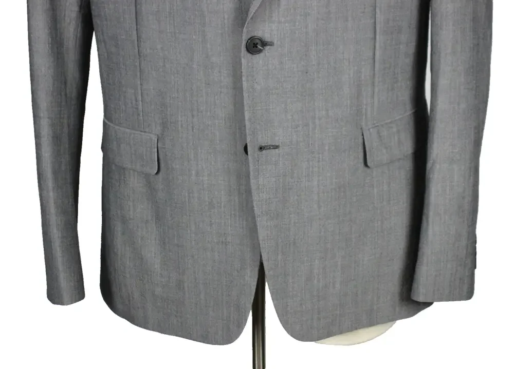 Theory Clinton Seersucker Blazer 44 R Mens Slim Fit Grey Wool Sport Coat